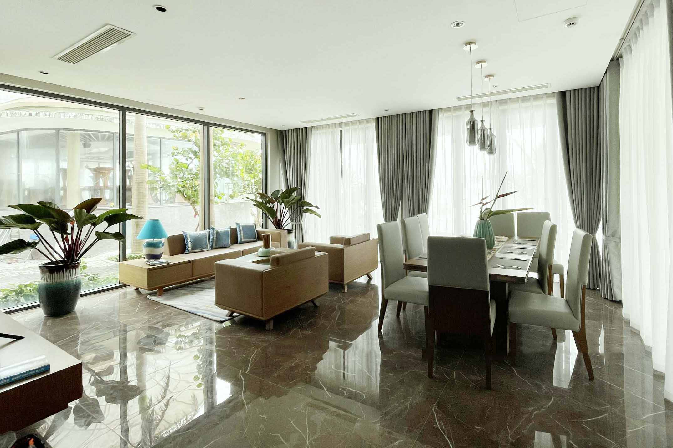 Phong cách trầm mặc, hòa nhã của rèm tông trầm.