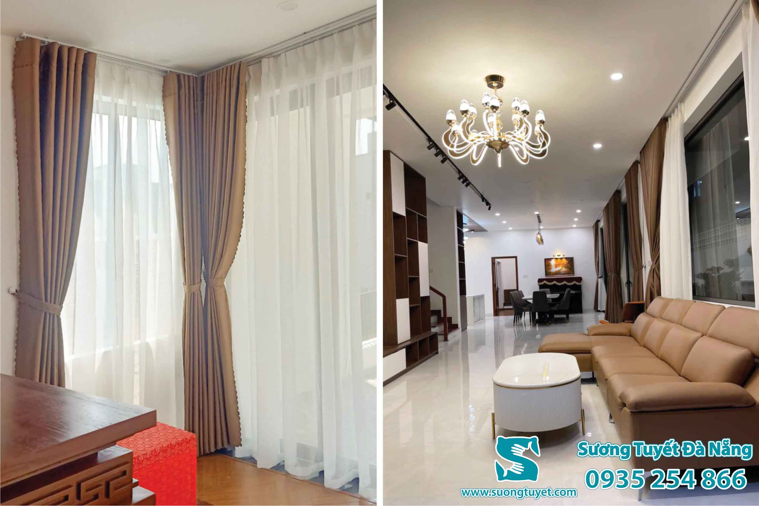 Màn rèm 2 lớp đem lại sự sang trọng tối đa.