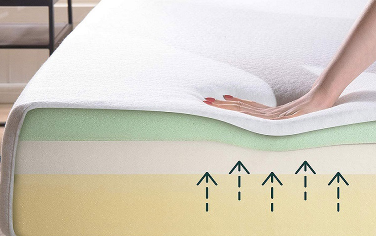 Ruột nệm tổng hợp khá mềm, êm ái, nâng đỡ tốt, không gây tiếng ồn.
