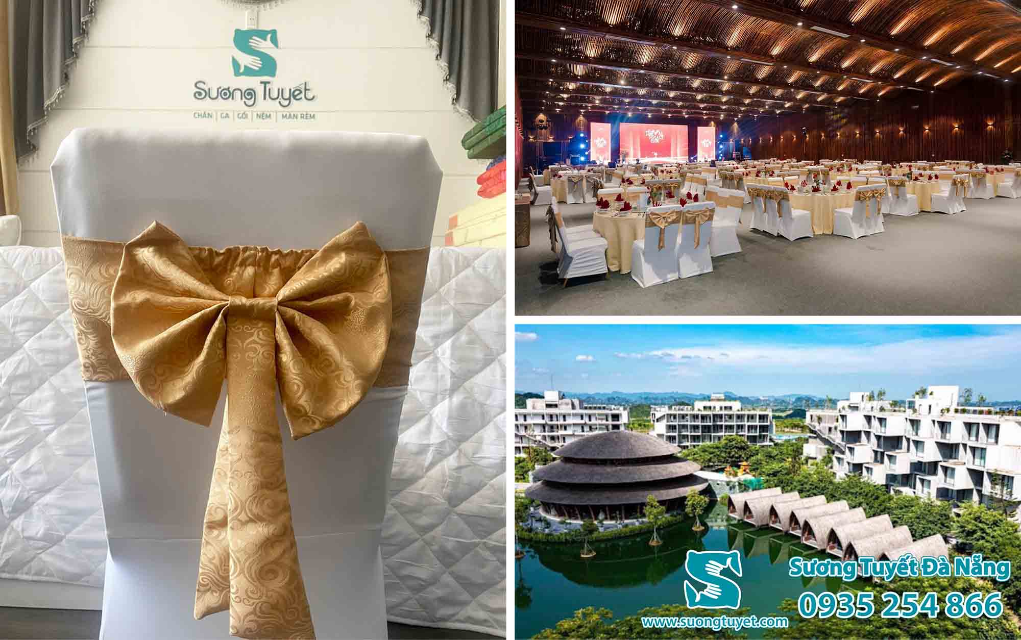 Khăn bàn vải gấm đặc sắc.