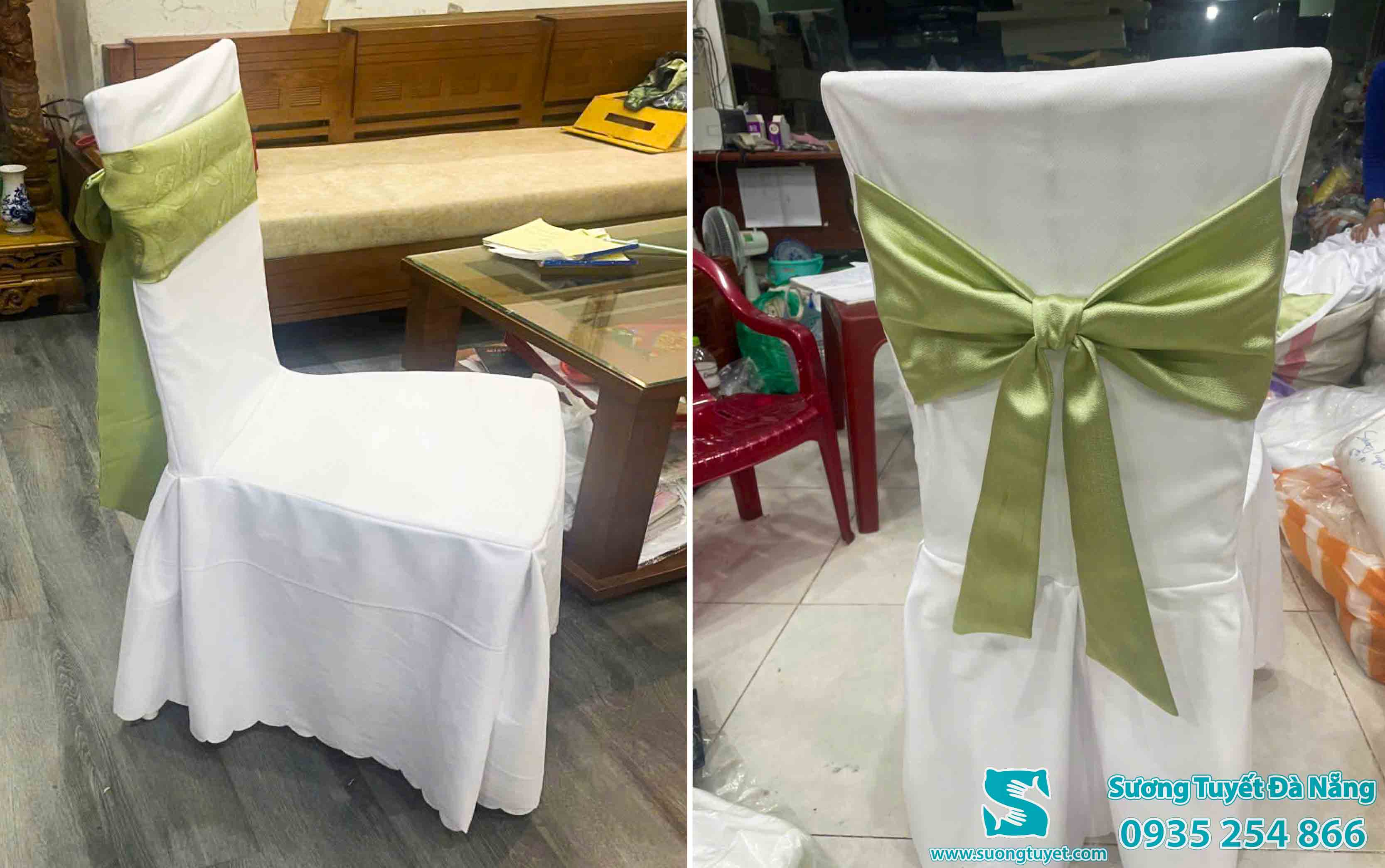 Tăng cường thêm những bộ áo ghế, nơ ghế phù hợp để tăng thẩm mỹ.