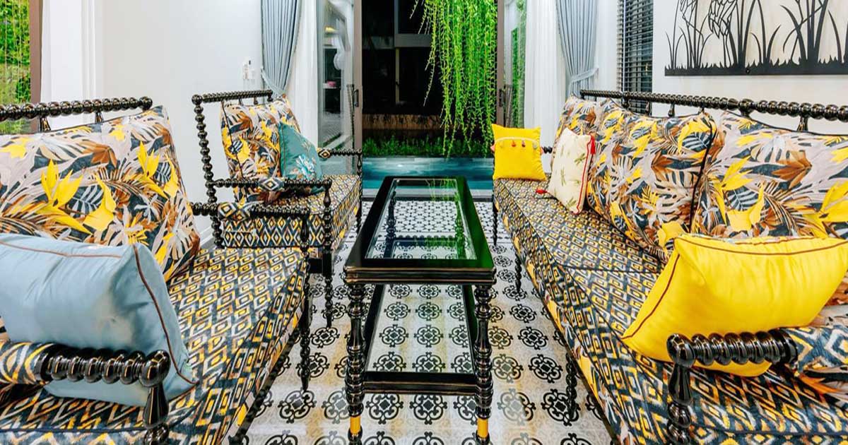 Lót ghế hoa văn cho Casamia Hội An.