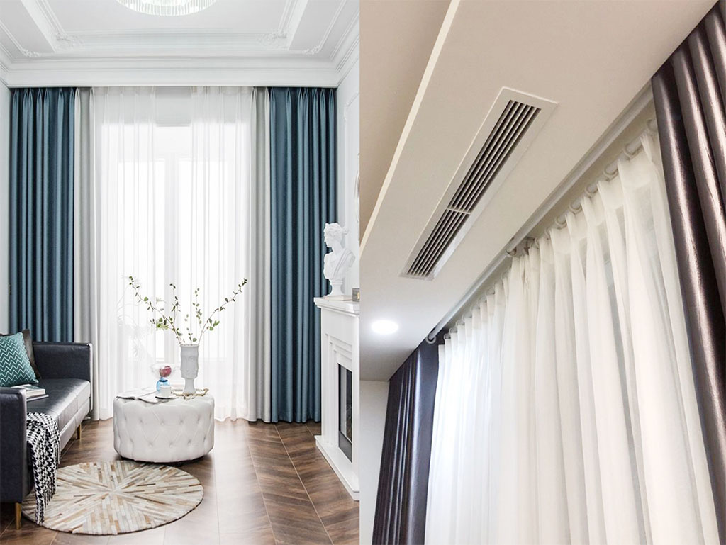 Mẫu rèm phòng khách âm trần thực tế tại Đà Nẵng