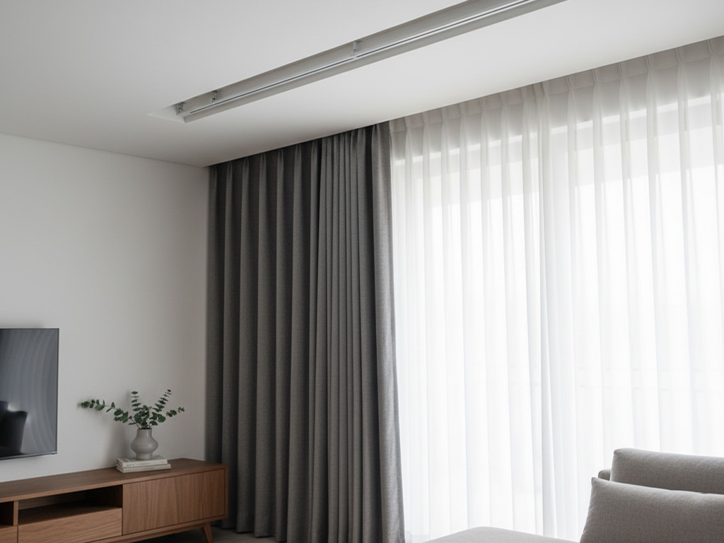 Rèm giấu trần tiết kiệm không gian và thẩm mỹ.