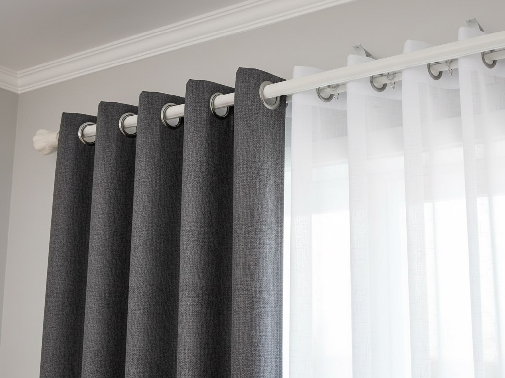 Rèm đục lỗ truyền thống cũng đẹp mắt nhưng không tin gọn.