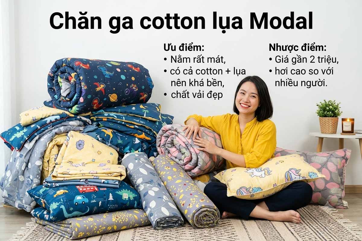 Chăn ga cotton Modal là sự lựa chọn hoàn hảo về chất liệu và chất lượng.