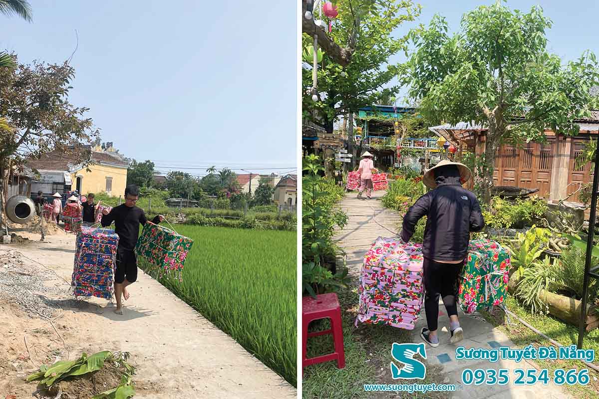 Nệm lót hoa văn phù hợp sử dụng ở những môi trường giải trí ngoài trời.