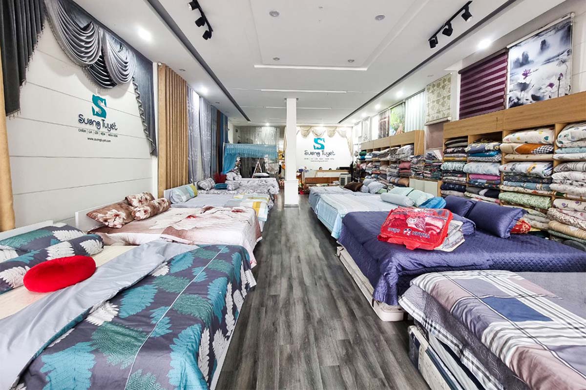 Chăn ga Sương Tuyết xả kho cuối năm.
