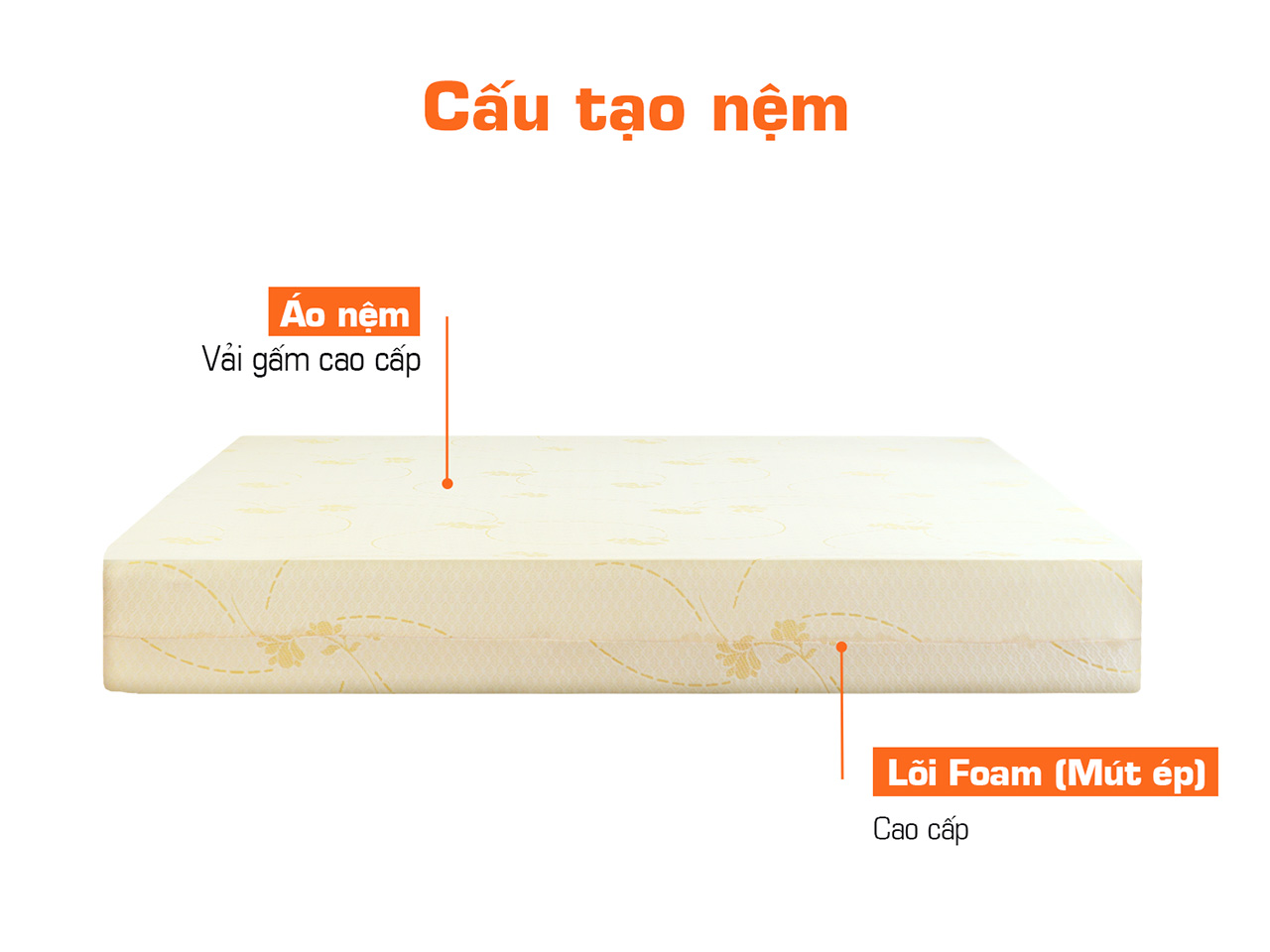 Cấu tạo hiện đại của nệm Latex Gold giúp nó có chỗ đứng.