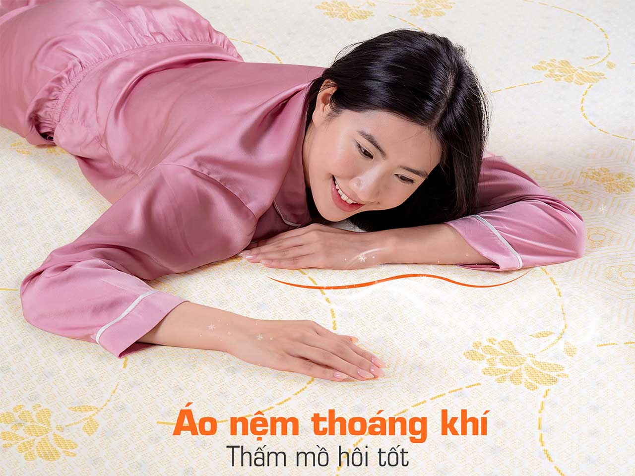 Ưu điểm của nệm Latex Gold là lớp áo nệm thoáng khí