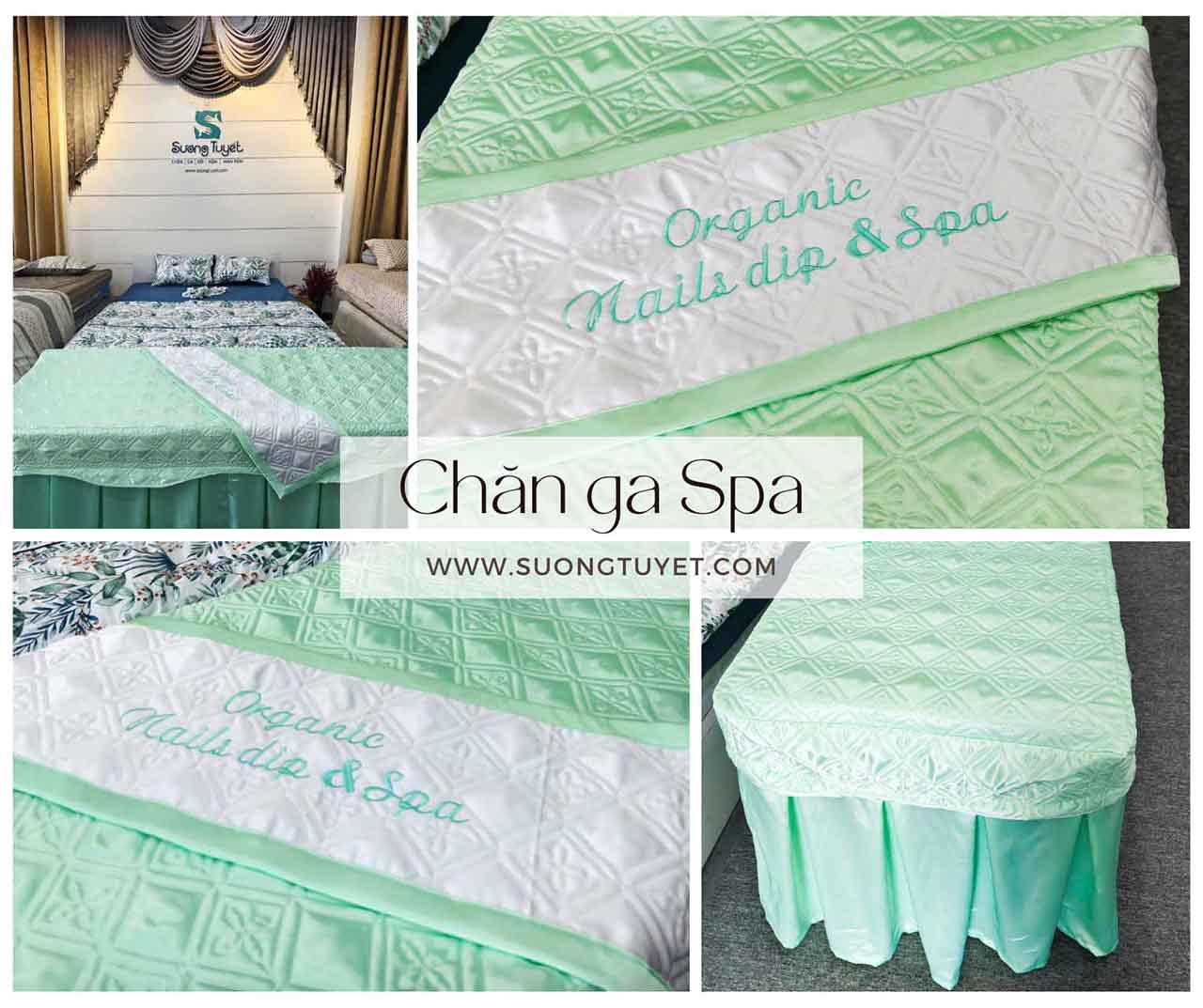 Sương Tuyết cung cấp chăn ga Spa Organic.