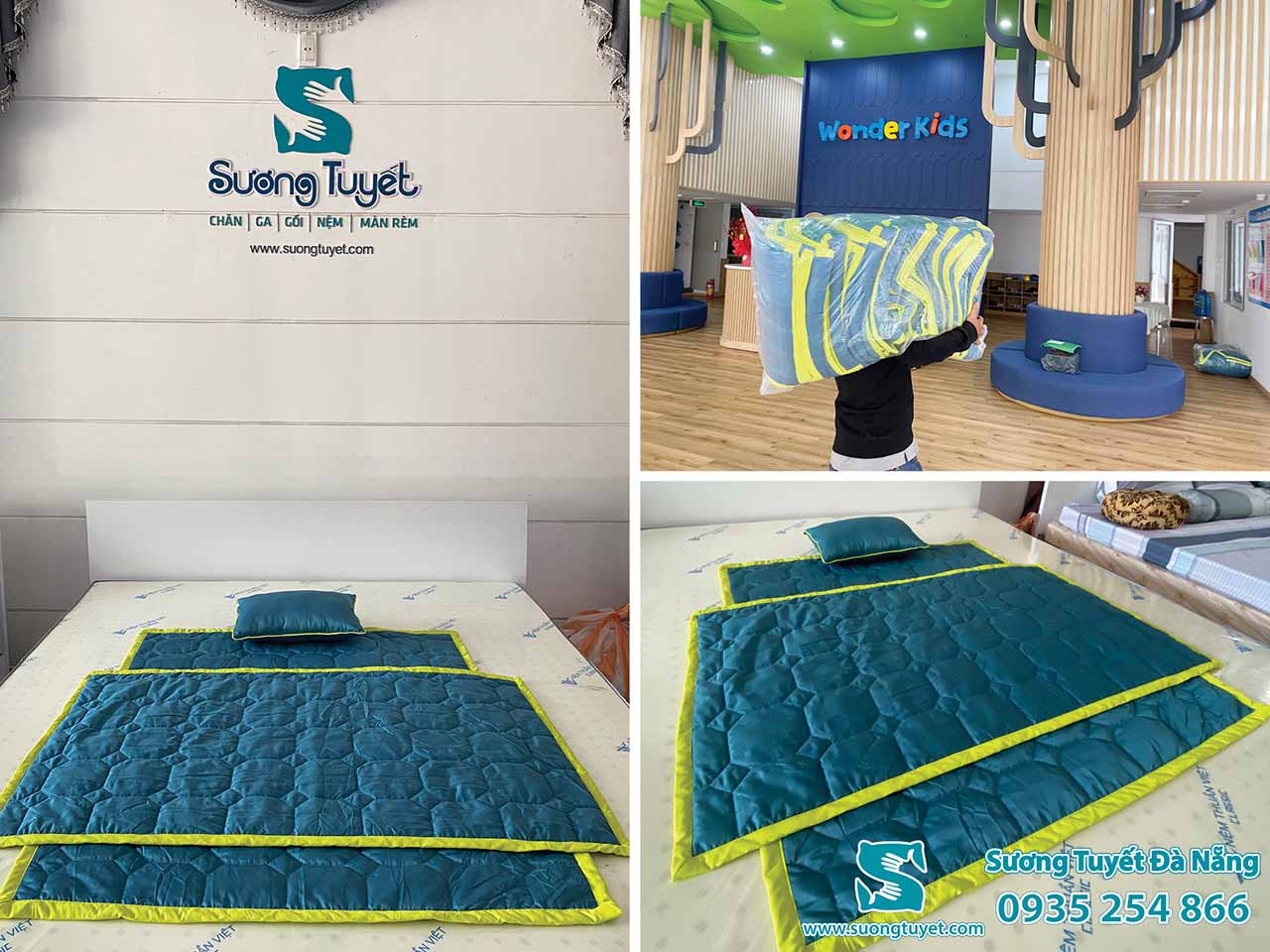 Sương Tuyết cung cấp chăn ga mầm non cho trường Wonderkid.