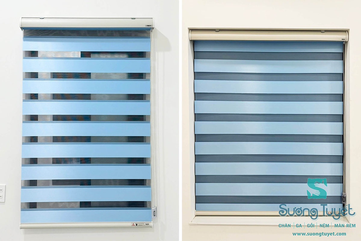 Cận cảnh lá rèm trong 2 trạng thái