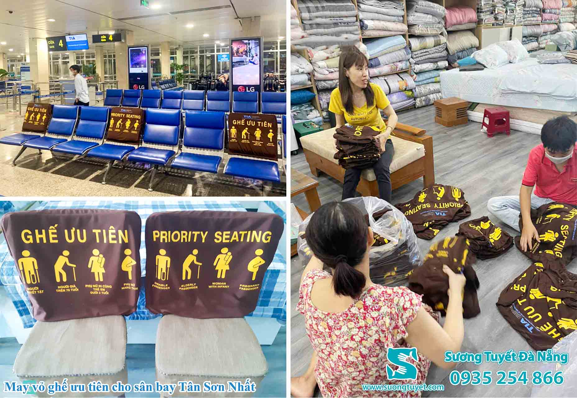Nệm lót ghế phòng chờ sân bay Tân Sơn Nhất tạo điểm nhấn và hiệu quả cao.