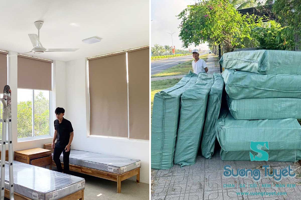 Nệm giường đơn êm ái, phù hợp cho các không gian phòng nghỉ tập thể