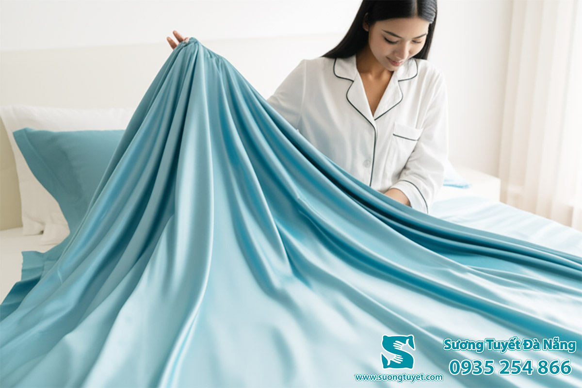 Tính năng kháng khuẩn trên sợi lụa giúp vi khuẩn bị hạn chế, an toàn tối đa.