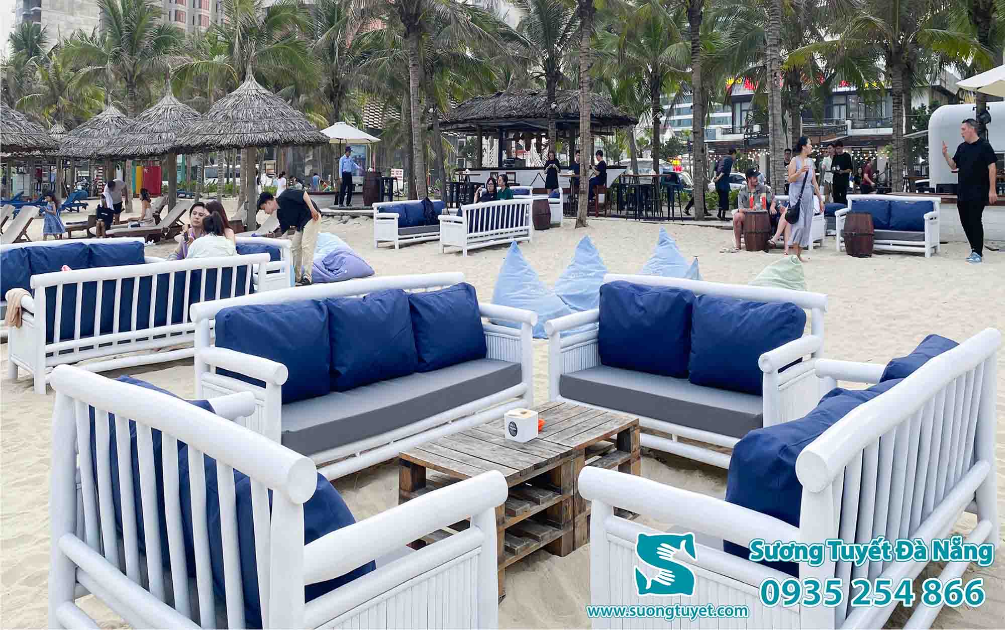  Bộ nệm ghế Sương Tuyết bán cho Maia Beach Bar Đà Nẵng.
