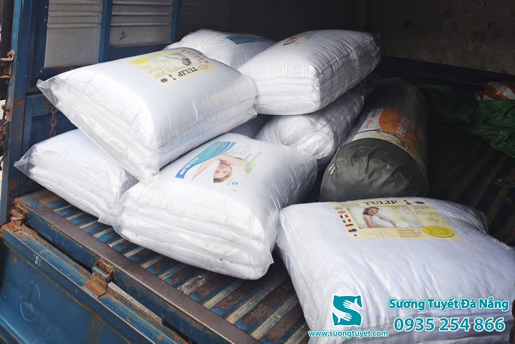 Tại Sương Tuyết Đà Nẵng có bán tất các các loại gối bông, gối lông vũ...