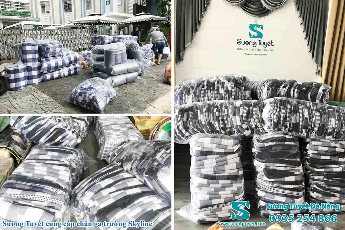 Sương Tuyết cung cấp hàng trăm bộ chăn ga trường học mỗi quý.