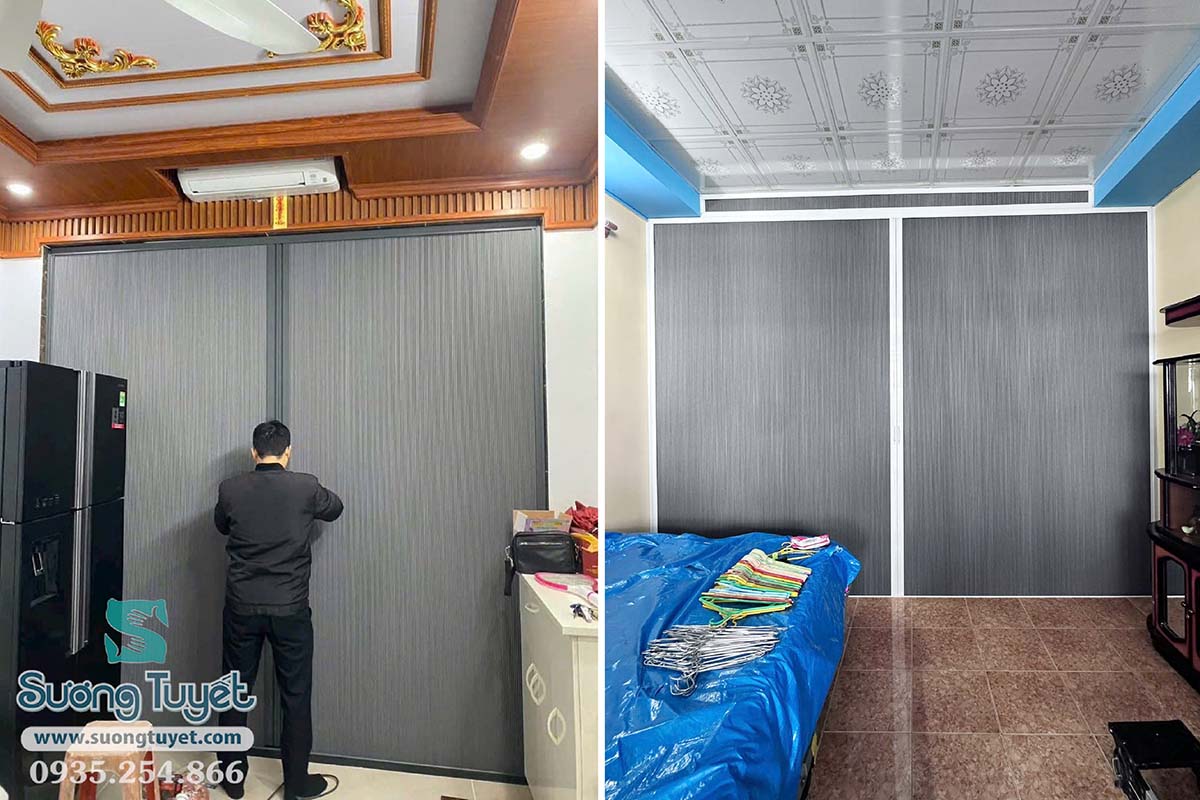 Những khung cửa rộng nên dùng vách ngăn hệ 30 để chắc chắn bạn nhé.