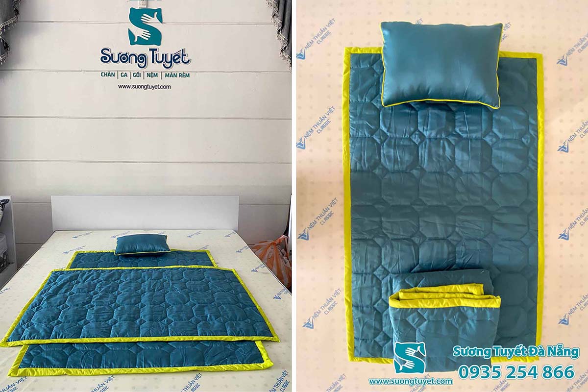 Mẫu vải kate silk màu xanh ngọc