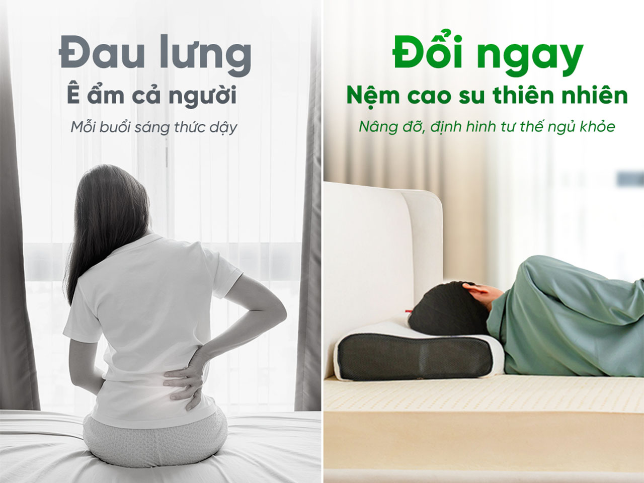 Nệm quá cứng hoặc quá mềm sẽ gây đau lưng, nên chỉ cần đàn hồi phù hợp.