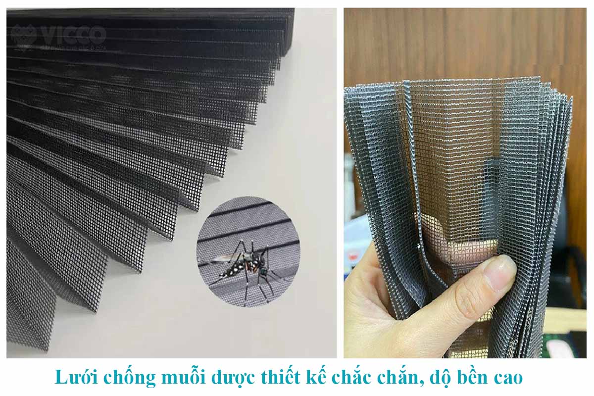 Lưới chống muỗi làm từ inox 304 bền chắc.