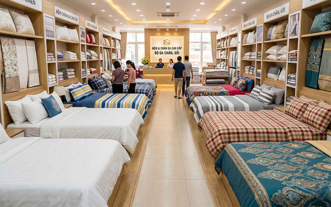 Chăn ga có rất nhiều loại và chất liệu