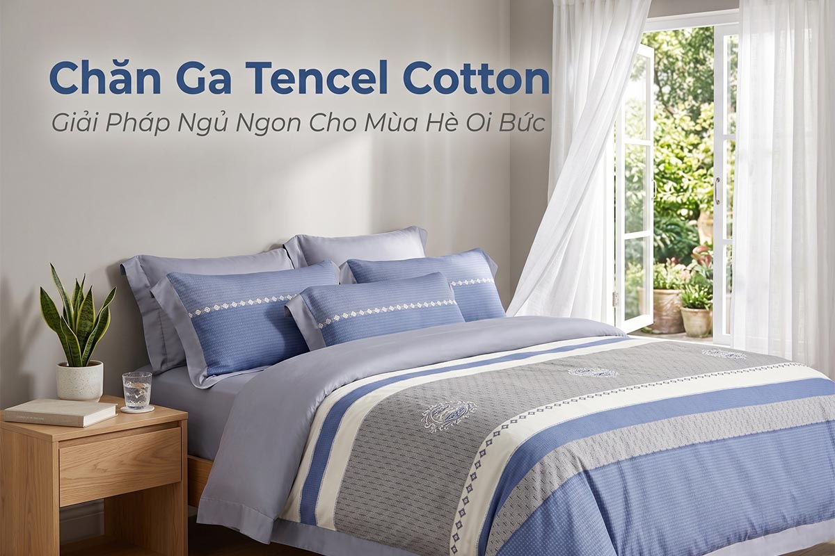 Chăn ga lụa siêu mát tencel cotton là giải pháp rẻ mà chất cho mùa hè.