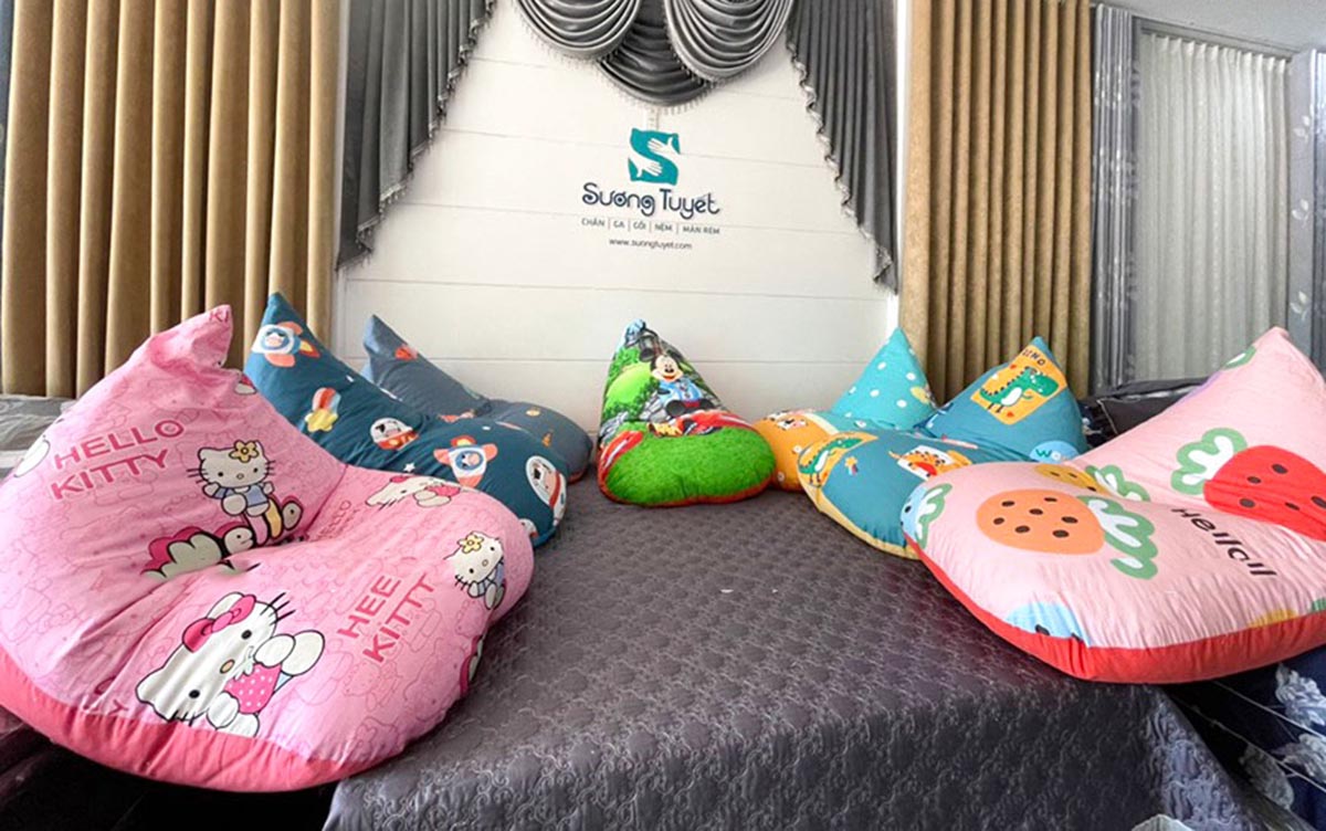 Ghế lười vải cotton modal hoạt hình đáng yêu.