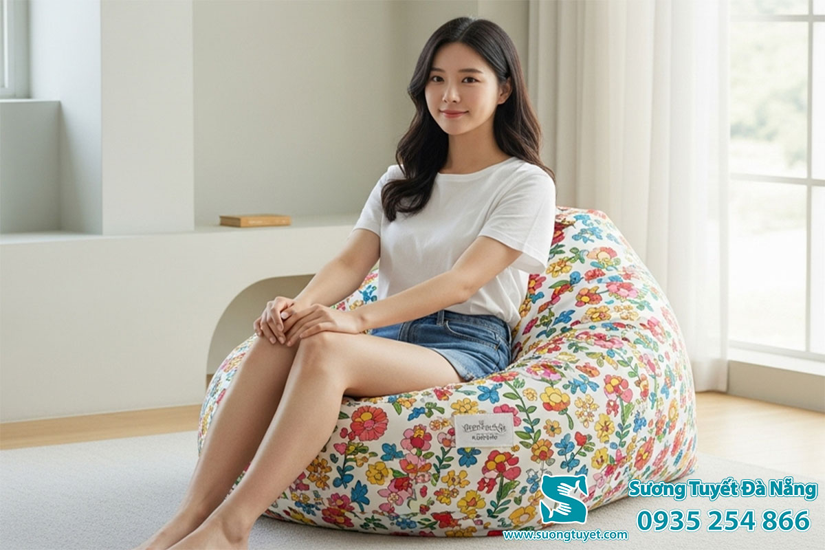 Những chiếc ghế lười đầy nghệ thuật là điểm nhấn đẹp cho phòng khách.