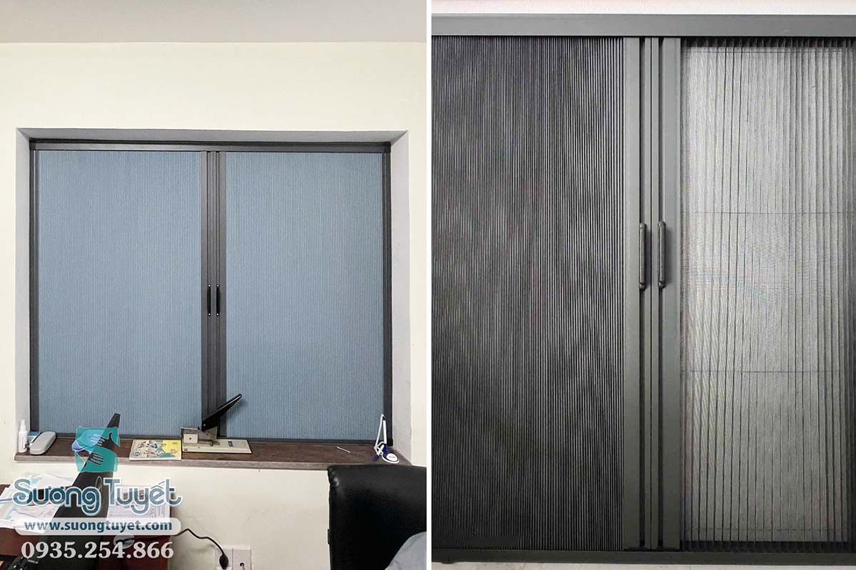 Rèm tổ ong đa năng, có thể lắp độc lập hoặc kết hợp lưới chống muỗi.