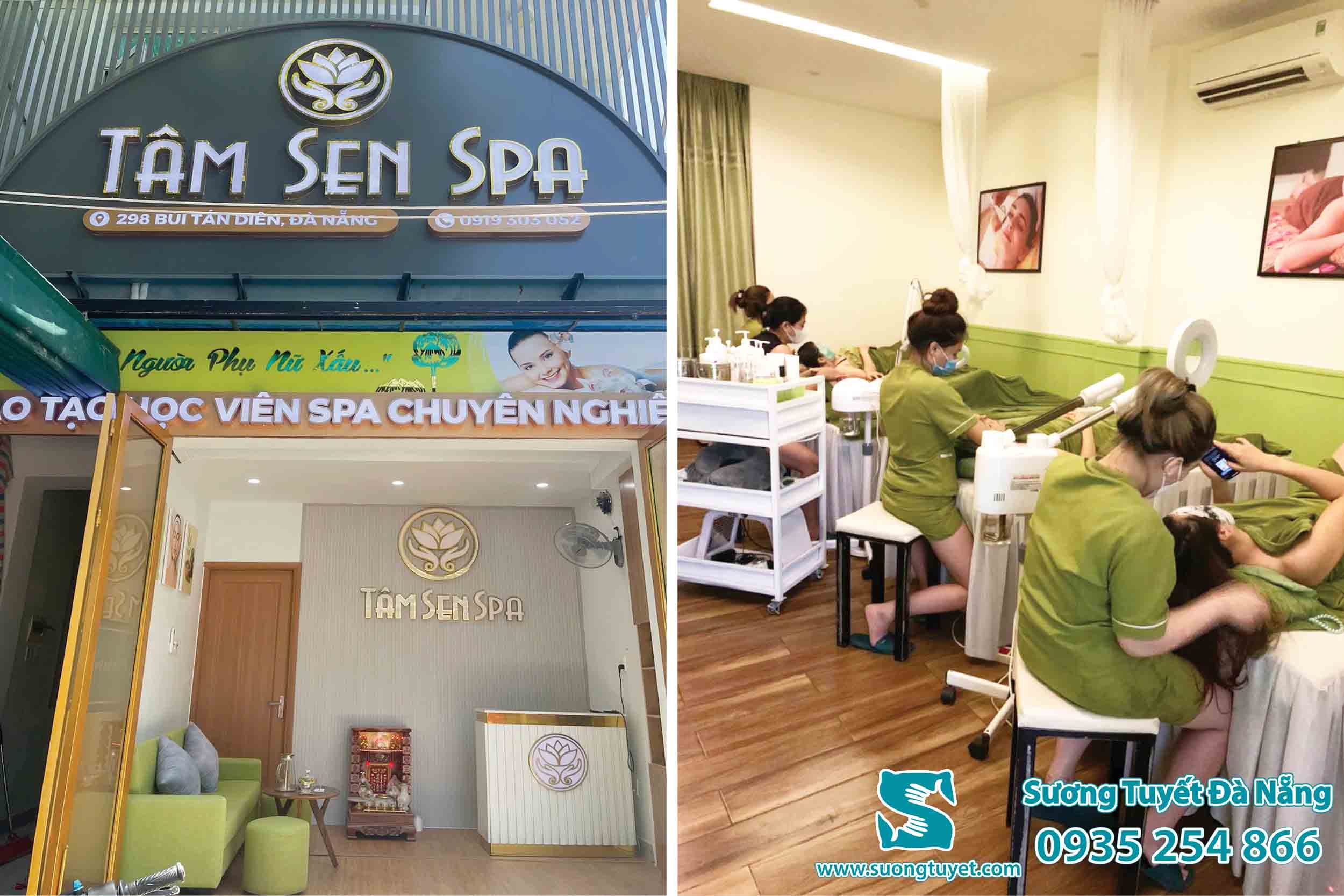Sương Tuyết cung cấp trọn gối ga gối cho Tâm Sen Spa 