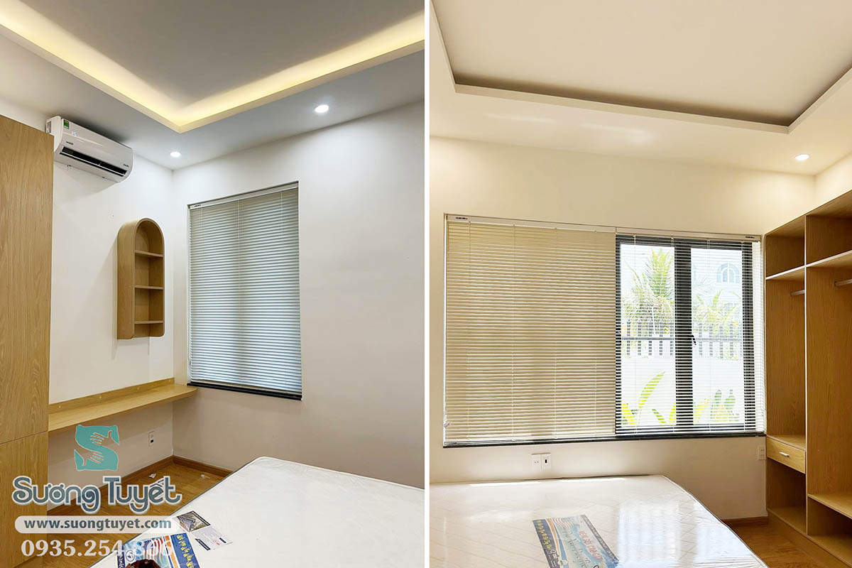 Vẻ đẹp rèm sáo nhôm màu trắng cho phòng ngủ