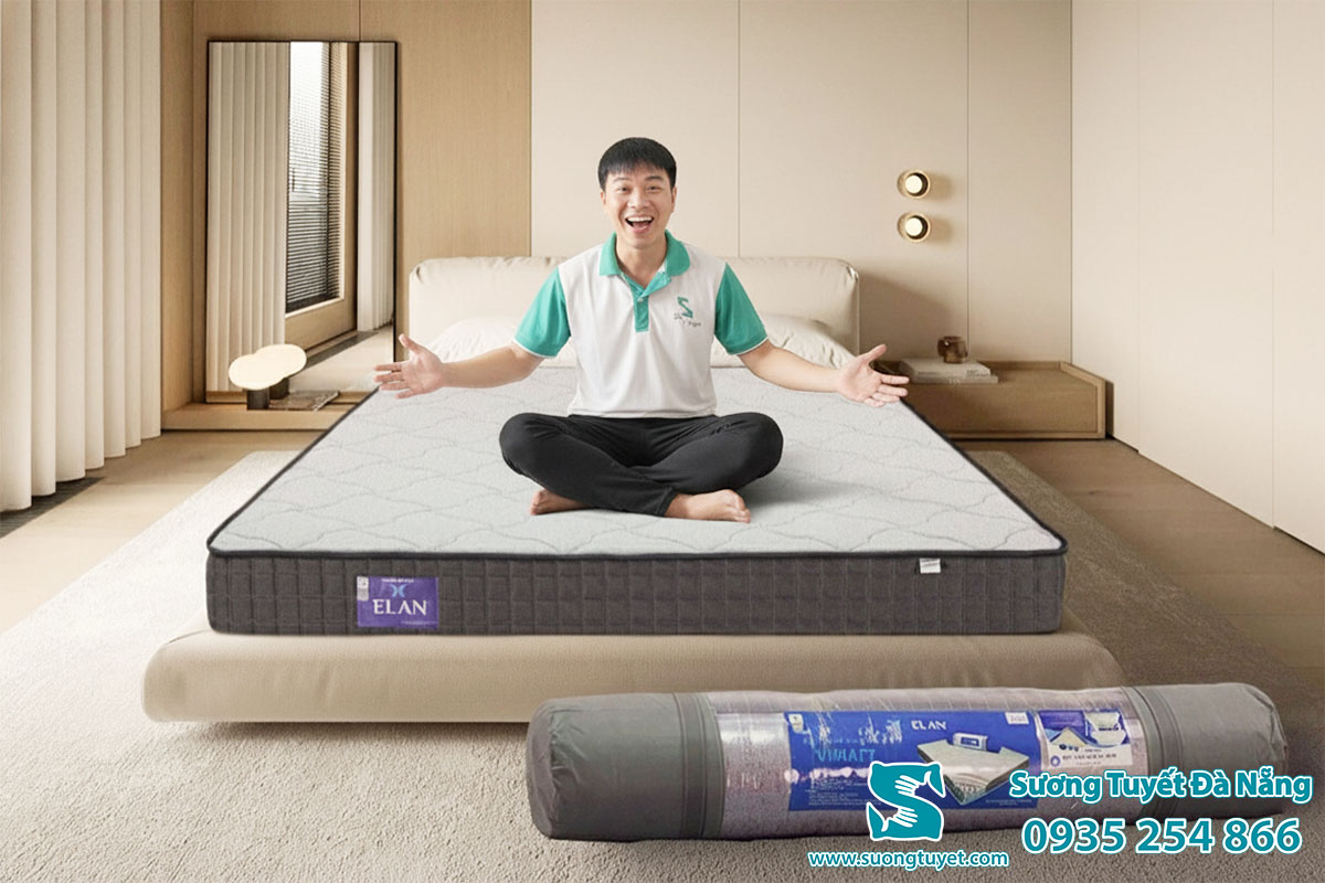 Nệm lò xo có chiều cao tối thiểu là 22cm, phù hợp với giường thấp hay muốn trải nghiệm sự sang trọng.