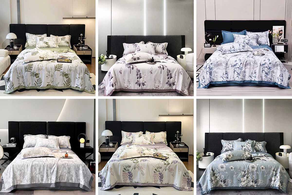 Bộ chăn ga lụa Thái giá 600.000đ