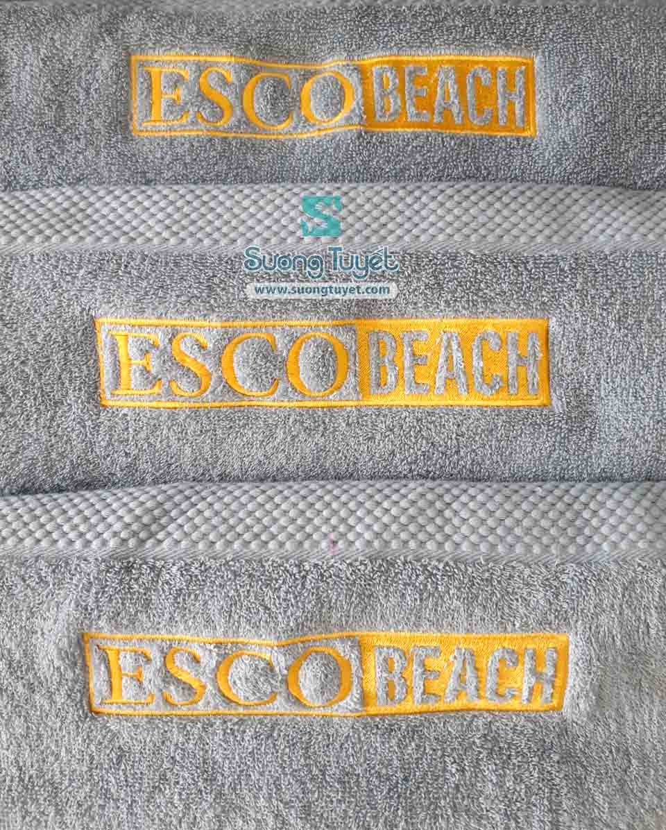 Khăn thêu logo Esco Beach
