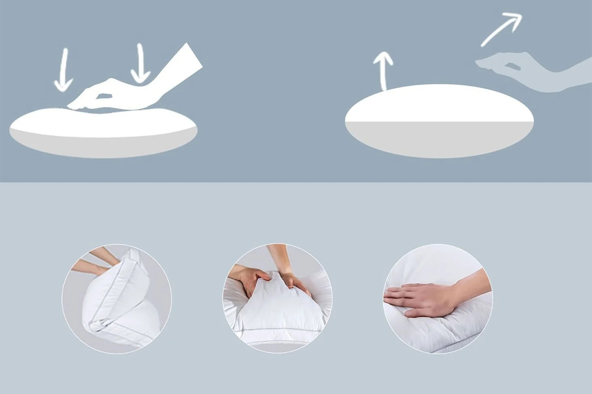 Cần cảm nhận và kiểm tra tỉ mỉ gối trước khi xuống tiền mua.