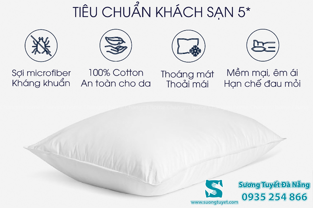 Chiếc gối tiêu chuẩn rất khác biệt so với hàng giả.
