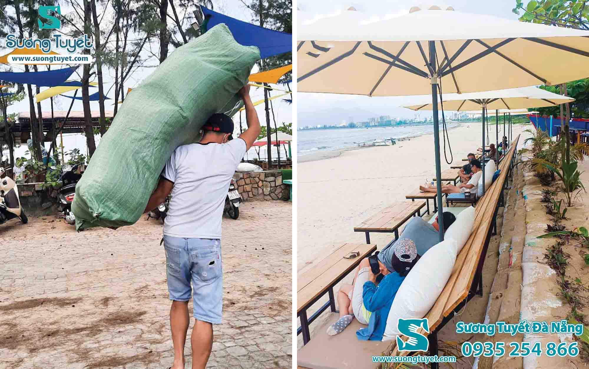 Cung cấp gối tựa bãi biển cho khách hàng.
