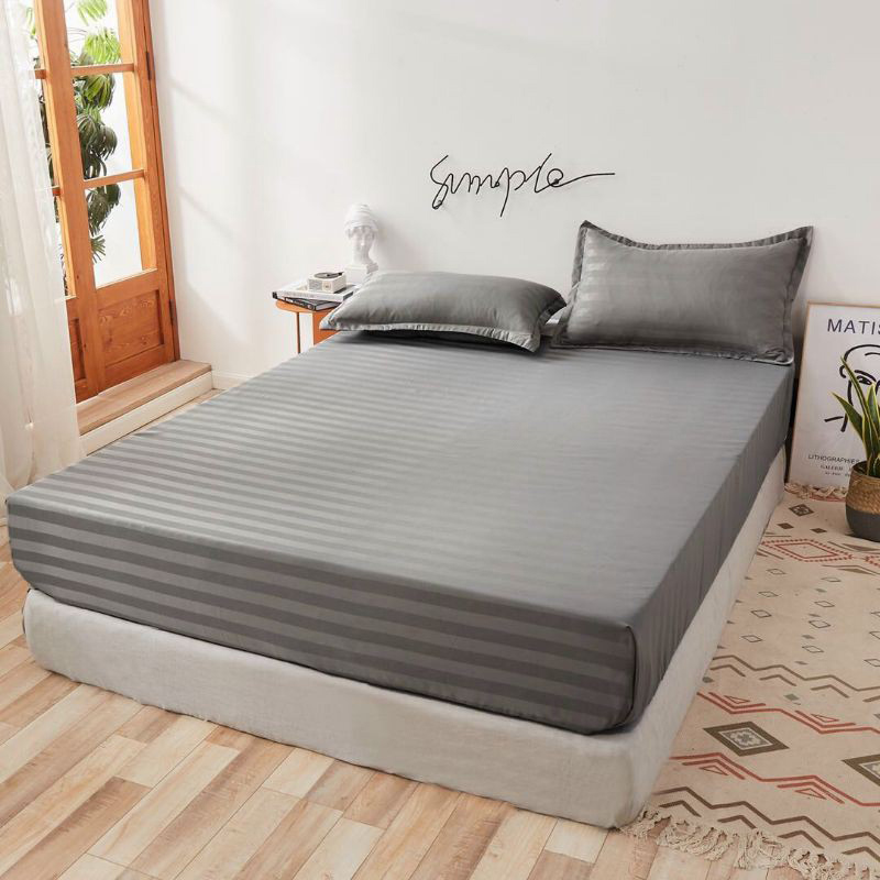 Bộ ga gối Cotton 3f màu xám trầm lắng.