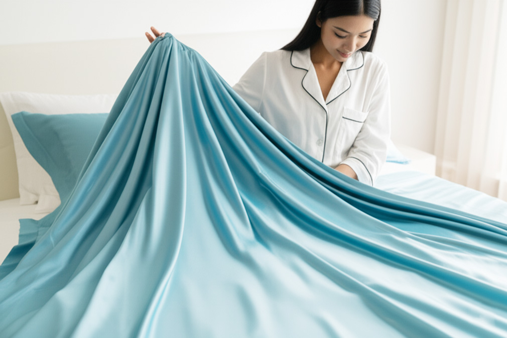 Muốn ưu tiên sự mát mẻ thì nên mua chăn ga lụa.