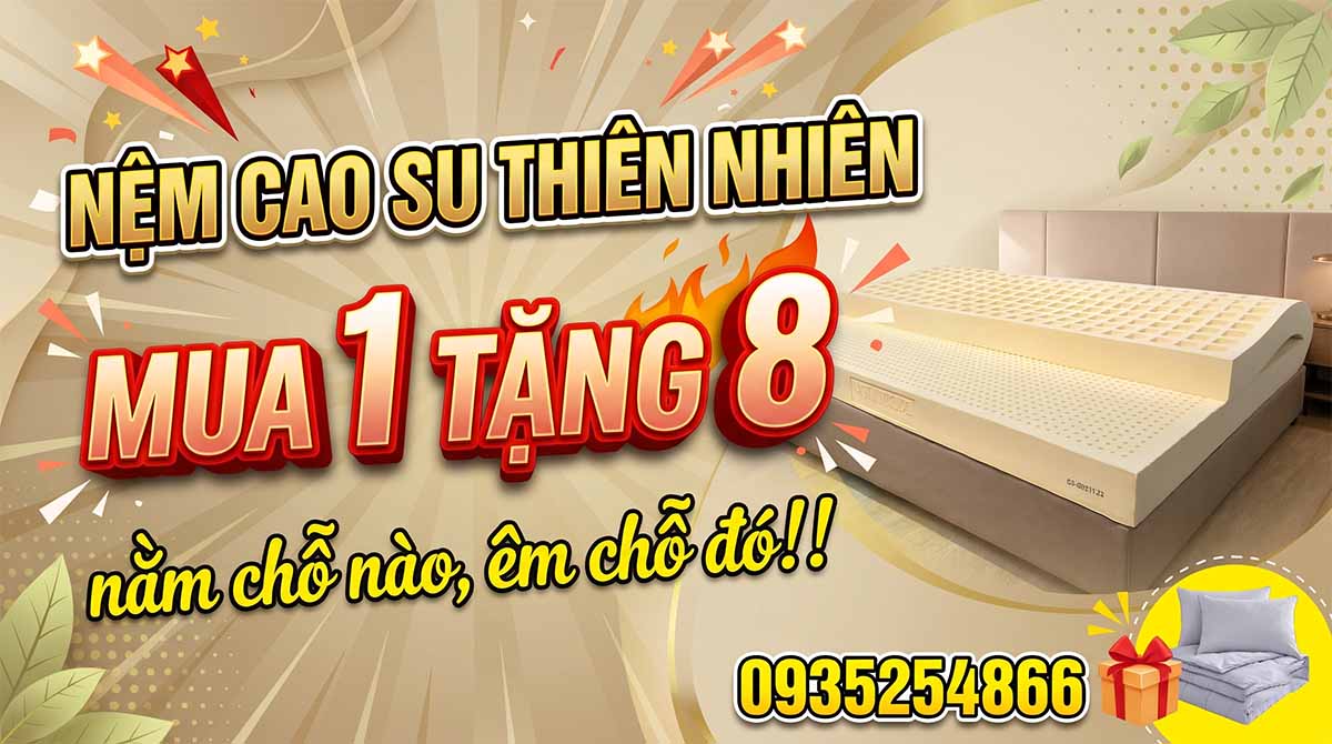 Nệm cao su thiên nhiên Sương Tuyết loại nào cũng có.