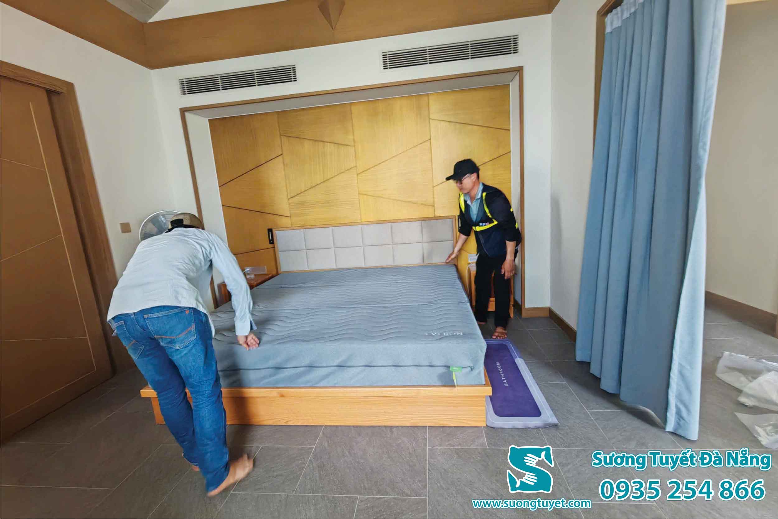Nệm Everon được sắp xếp ngay ngắn tại phòng ngủ.
