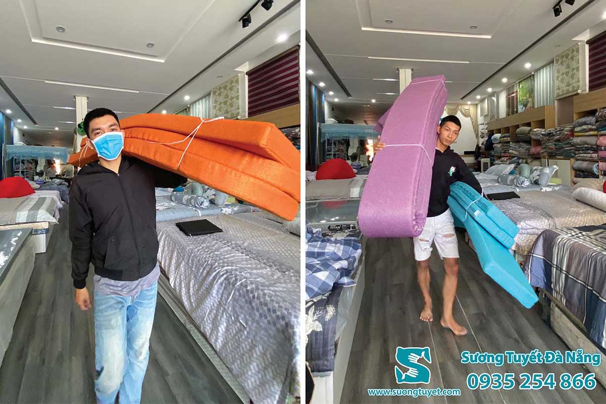 Tại đây may nệm lót ghế theo kích thước yêu cầu.