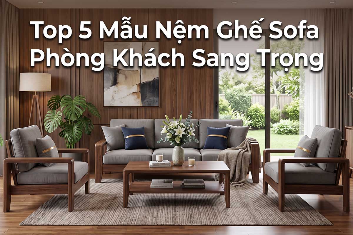 Mẫu nệm ghế sofa gia đình sang trọng cho dịp tết.