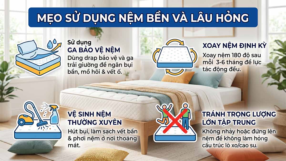 Cách Sử Dụng Nệm Bền Và Lâu Hỏng