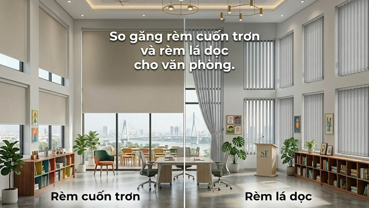 So Găng Rèm Cuốn Chống Nắng Và Rèm Lá Dọc Văn Phòng Làm Việc