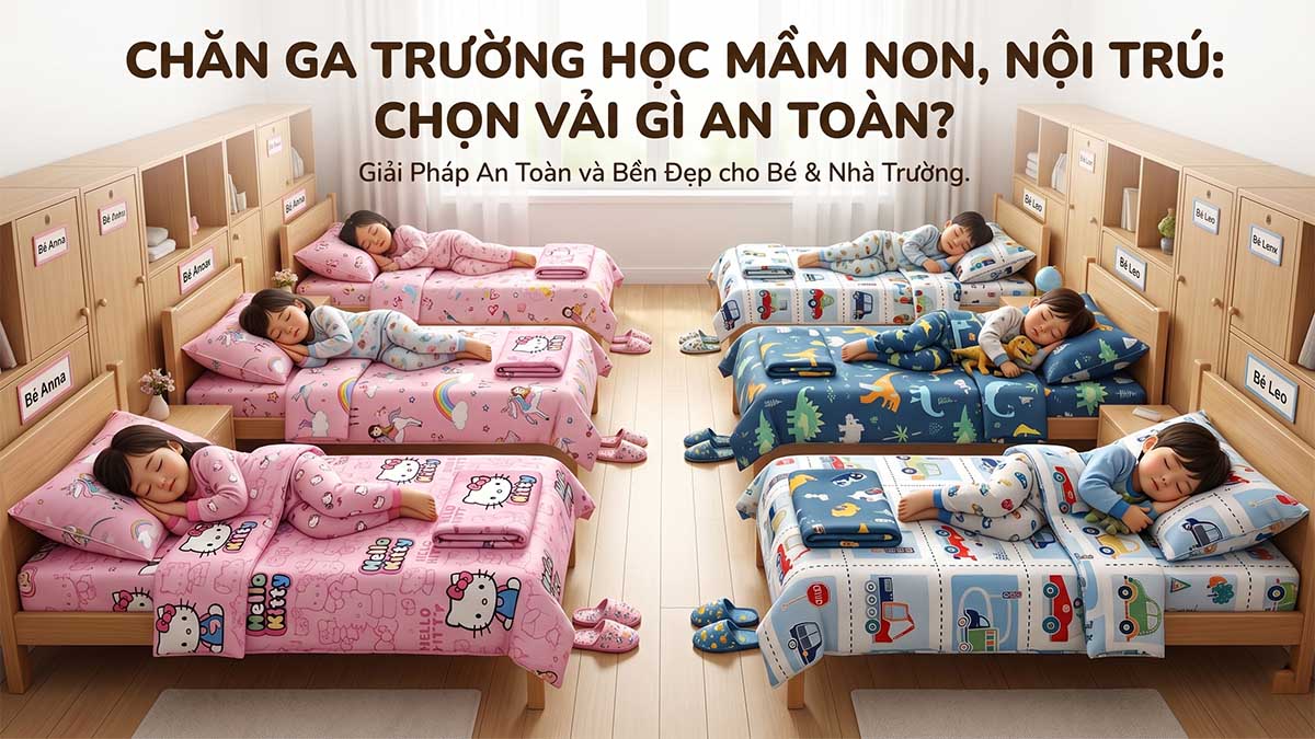 Chăn Ga Trường Học Mầm Non, Nội Trú Cho Bé: Chọn Vải Gì An Toàn?