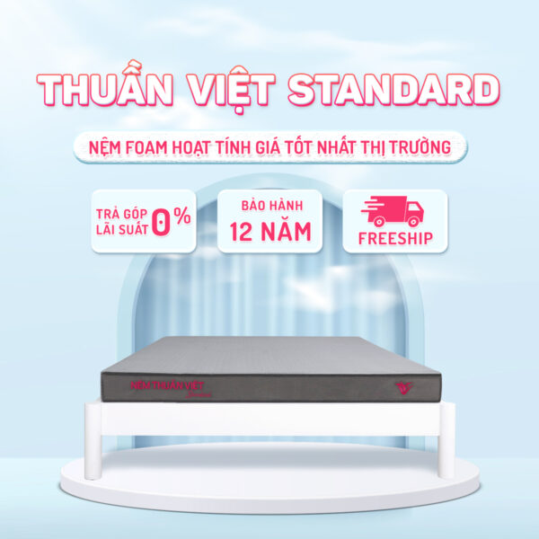 Nệm Foam Hoạt Tính Thuần Việt Standard